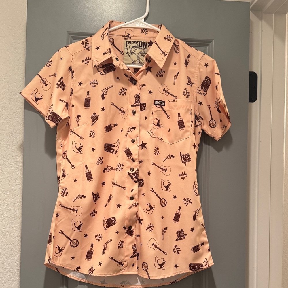 DIXXON Tan Western Graphic Shirt